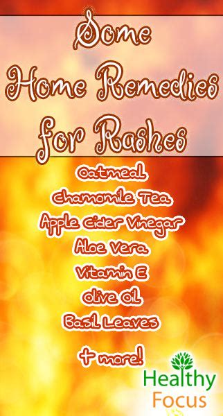 Home Remedies For Rashes Healthy Focus
