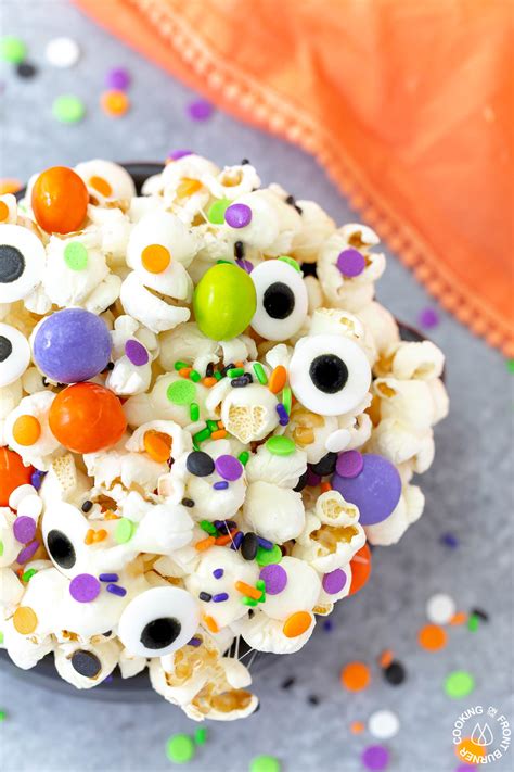 Halloween Popcorn Snack Mix Step By Step Cooking On The Front Burner