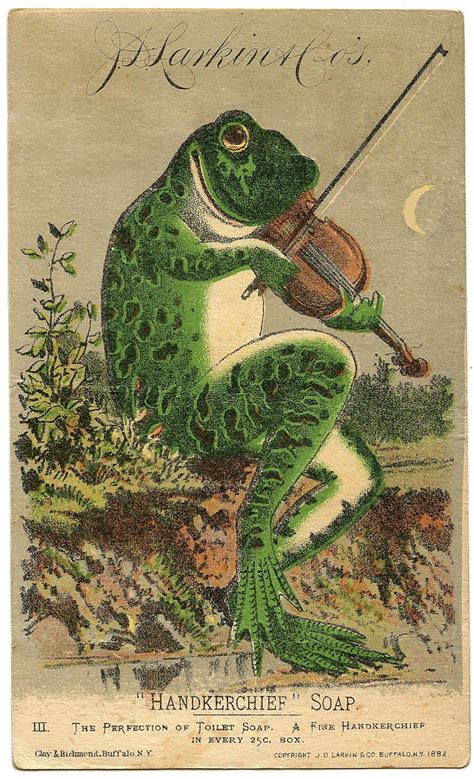 A Frog With A Violin On Its Back And The Captions Name Is Hankergheff