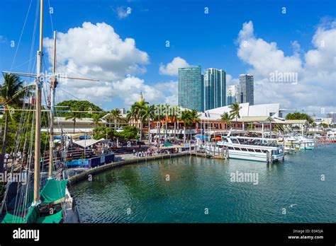 The Waterfront At Bayside Marketplace In Downtown Miami Florida Usa