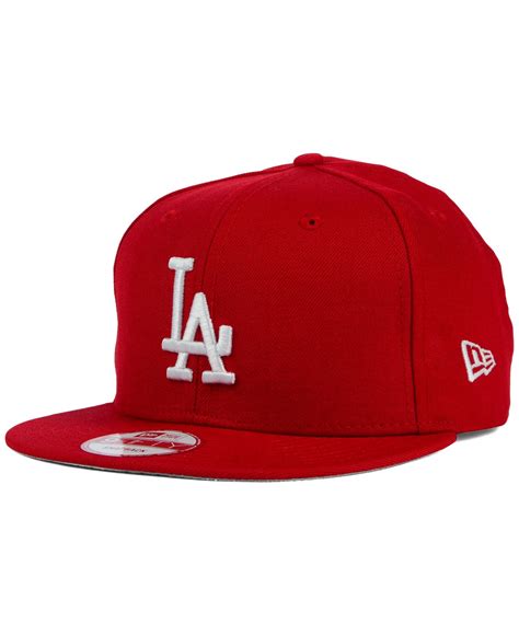 Ktz Wool Los Angeles Dodgers C Dub 9fifty Snapback Cap In Scarlet Red