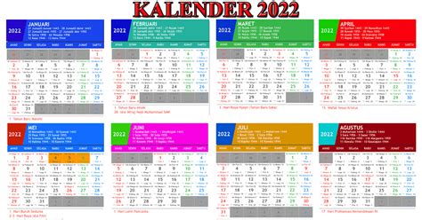 Kalender 2022 Lengkap Dengan Tanggal Merah Dan Keterangannya At Idul
