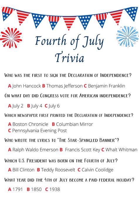 Printable Fourth Of July Games Th Of July Decorations Independence