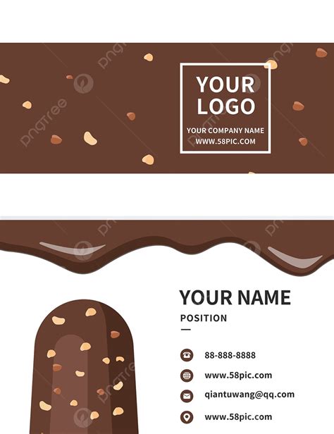 Chocolate Vector Business Card Dessert Template Download On Pngtree