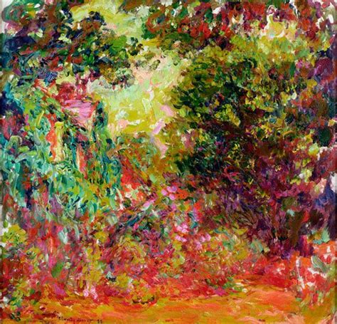 Jahrhunderts, ist einer der bekanntesten künstler der geschichte. Monets Haus, Rosengarten von Claude Monet Kunstdruck ...
