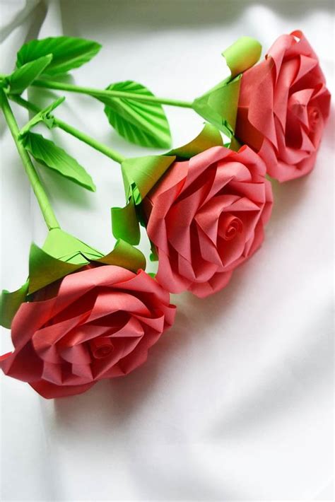 Beautiful Flowers Rose Bouquet Origami Paper Tutorial Diy Instruction
