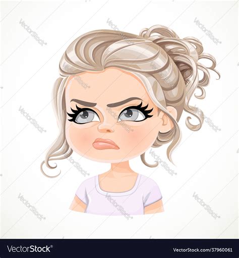 Beautiful Offended Cartoon Blonde Girl Royalty Free Vector