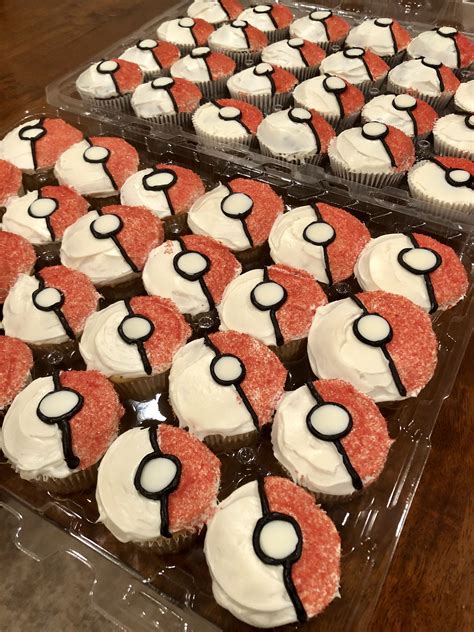 Pokémon Ball Theme Cupcakes Themed Cupcakes Sweet Desserts