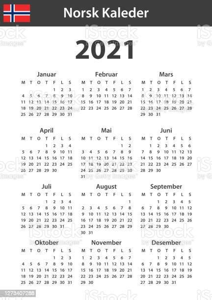 Norwegian Calendar For 2021 Scheduler Agenda Or Diary Template Week