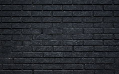 Download Wallpapers Black Brickwall 4k Close Up Identical Bricks