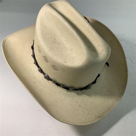 Stetson Straw Cowboy Hat With Turquoise Band Auction