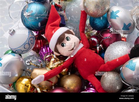 Elf On The Shelf Being Naughty Playing In A Ball Pond Of Christmas
