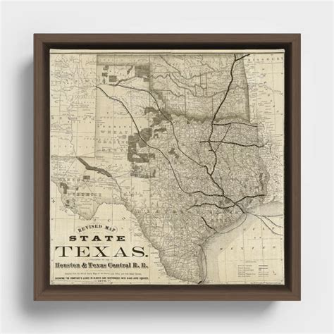 Old Map Of Texas 1876 Vintage Wall Map Restoration Hardware Style Map