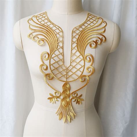 Baroque Embroidered Patches Embroidered Gold Collar Gold Baroque Applique Patches Aliexpress