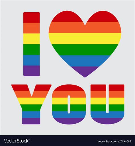Lgbt Pride Flag Heart Rainbow Pride Symbol Vector Image