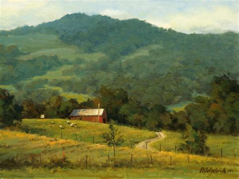 John Pototschnik Hillside Barn Landscape Paintings Farm Paintings