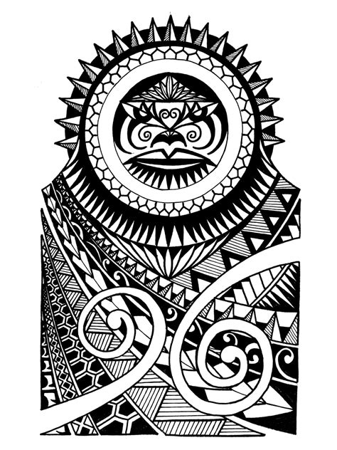 Artstation Polynesian Half Sleeve Tattoo Design