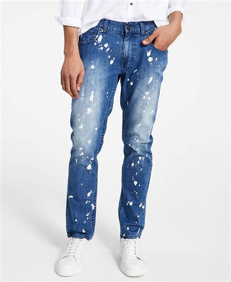 Inc International Concepts Mens Slim Fit Bleach Splatter Jeans Created For Macys Macys