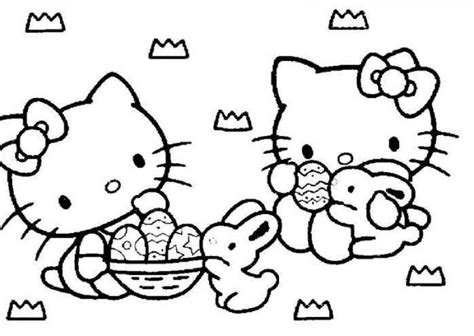 Print and color them for fun or. Hello kitty easter coloring pages to download and print ...