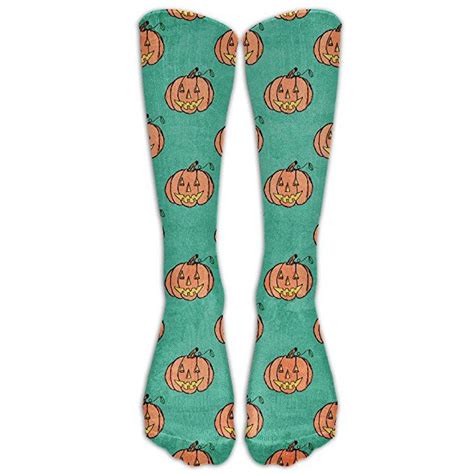 dasoc pumpkin halloween unisex novelty knee high socks athletic tube stockings one size knee
