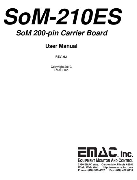 Emac Som 210fs User Manual Pdf Download Manualslib