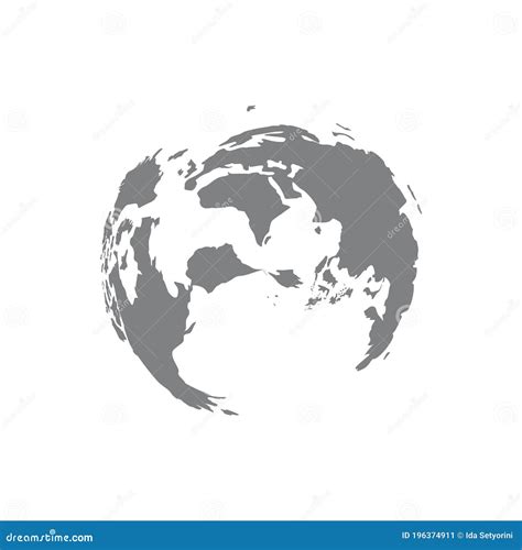 World Map Logo Stock Vector Illustration Of Planet 196374911