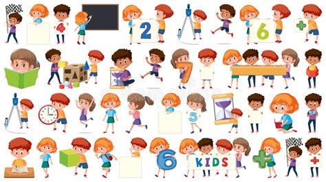 Set Of Children Character Stock Vector Illustration Of Sport 146362515