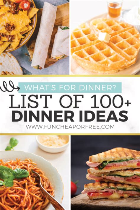 Everyone loves quick and easy List of 100+ Dinner Ideas | Easy Meal Planning - Fun Cheap ...