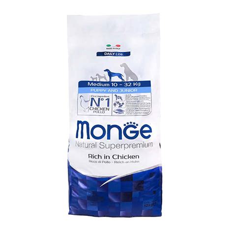 Monge Daily Line Medium Puppy And Junior 12 Kg Puppy Dog Food All4pets