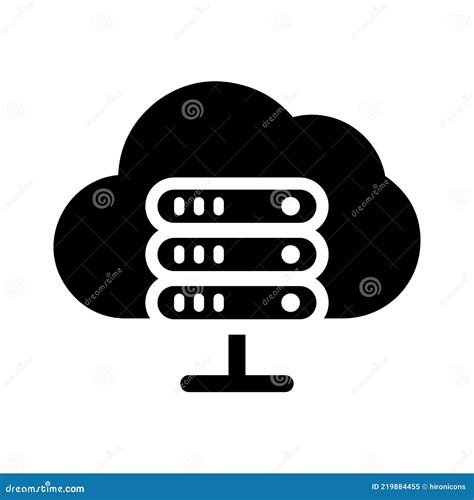 Cloud Server Web Hosting Icon Black Vector Graphics Stock Vector