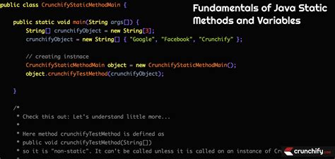 Static block is used for static initializations of a class static block is executed only once. Fundamentals of Java Static Methods and Variables • Crunchify