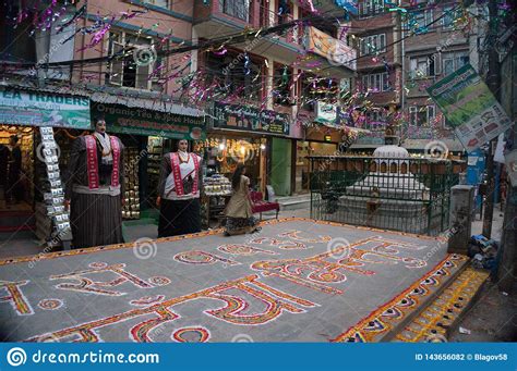 Rangoli And Traditional Decorations During Tihar Deepawali Festival And