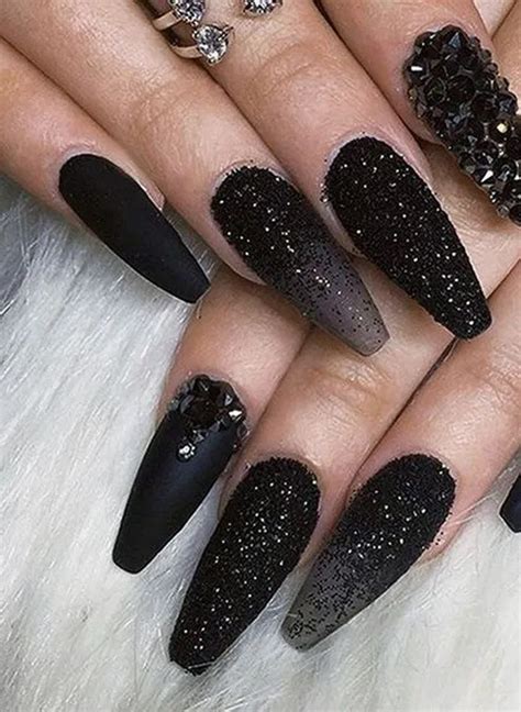 It takes serious guts to be able to wear stunning black coffin acrylic nails like these, especially on such. 23 Matte Black Coffin Nail Ideas Trend in Cool 12 | Black ...