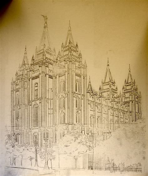 Shaun Anderson Fine Art Salt Lake City Temple Outline Drawing