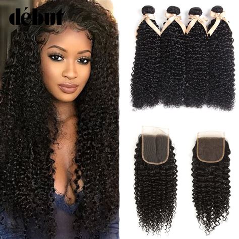 Debut Bundles With Closure Curly Bundles With Closure 100 Brazilian