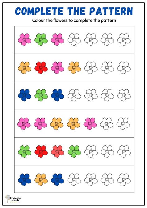Patterns Worksheets Kindergarten