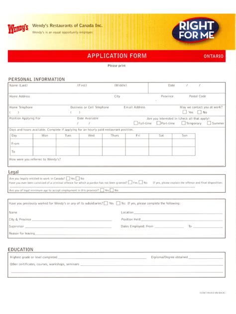 March 11, 2021 by caknowledge team. 2021 Fast Food and Resturant Job Application Form - Fillable, Printable PDF & Forms | Handypdf