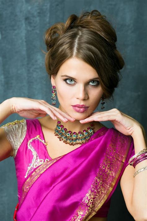 Beautiful Fashion Indian Woman Portrait With Oriental Accessories