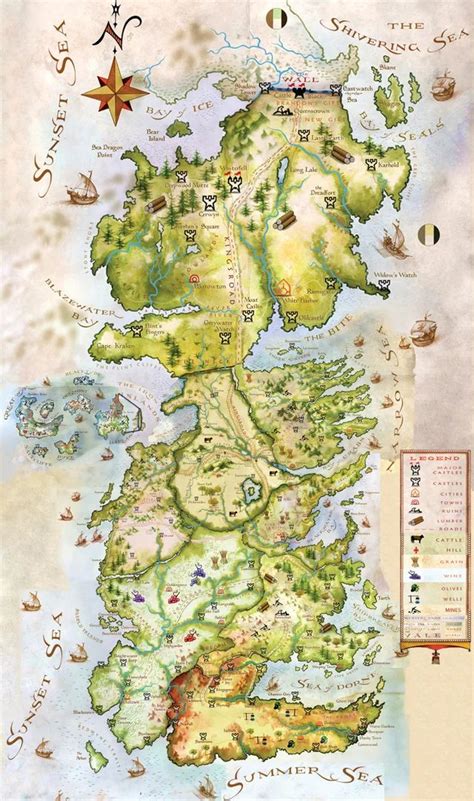 Spoilers Main I Edited An HD Fully Colored Westeros Map Using Official Maps From TWOIAF