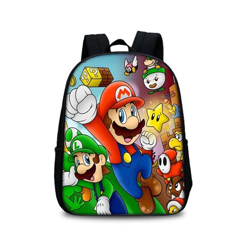 13 Inch Super Mario Backpack School Bag Baganime