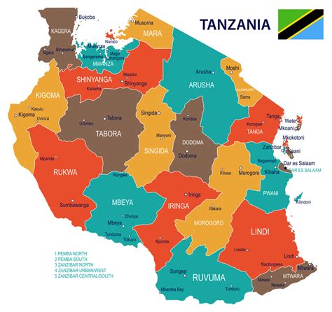 Tanzania Map Regions