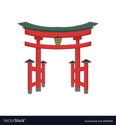 Temple Gate Japanese Culture Symbol Royalty Free Vector
