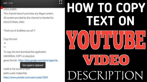 How To Copy Text From Youtube Description Easy Way Youtube