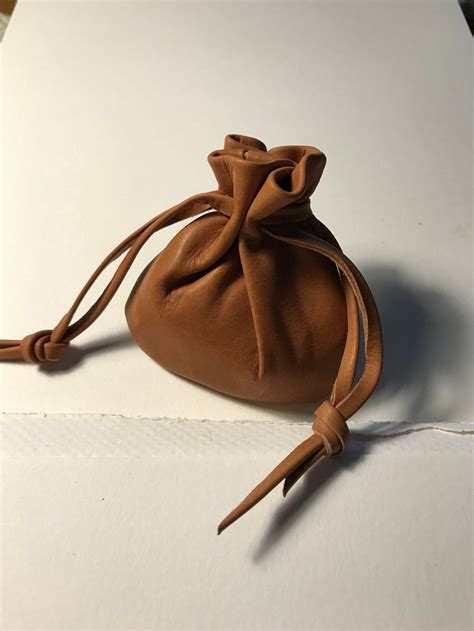 Leather Pouch Leather Drawstring Pouch Leather Bag Coin Pouch