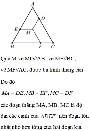 Cho điểm M nằm bên trong tam giác đều ABC Chứng minh rằng