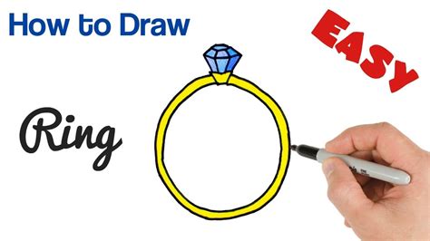 How To Draw A Diamond Ring Easy With Coloring Youtube