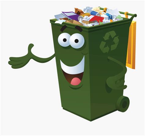 Trash Can Clipart Green Animated Trash Bin Png Free Transparent