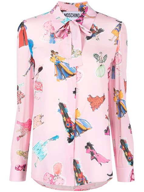 Moschino Pussy Bow Collar Blouse Farfetch
