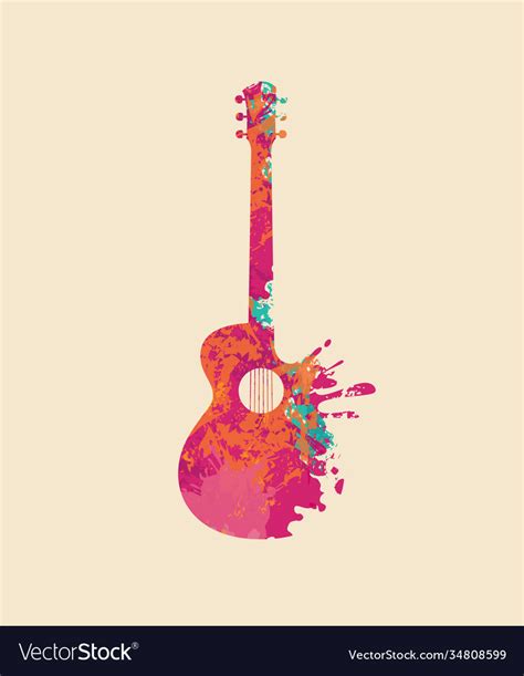Creative Musical Image An Abstract Guitar Vector Image