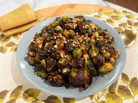 It is super easy to make and ridiculously tasty! Fried Brussels Sprouts with Apple Reduction and Candied Pumpkin Seeds Recipe | Food Network